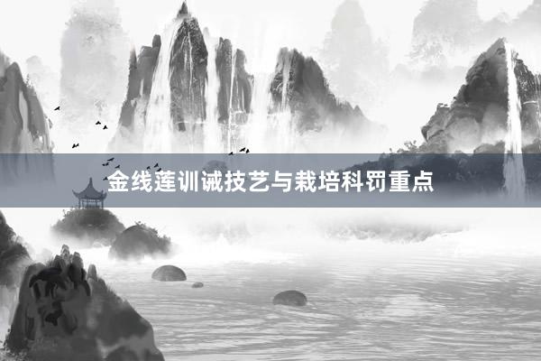 金线莲训诫技艺与栽培科罚重点